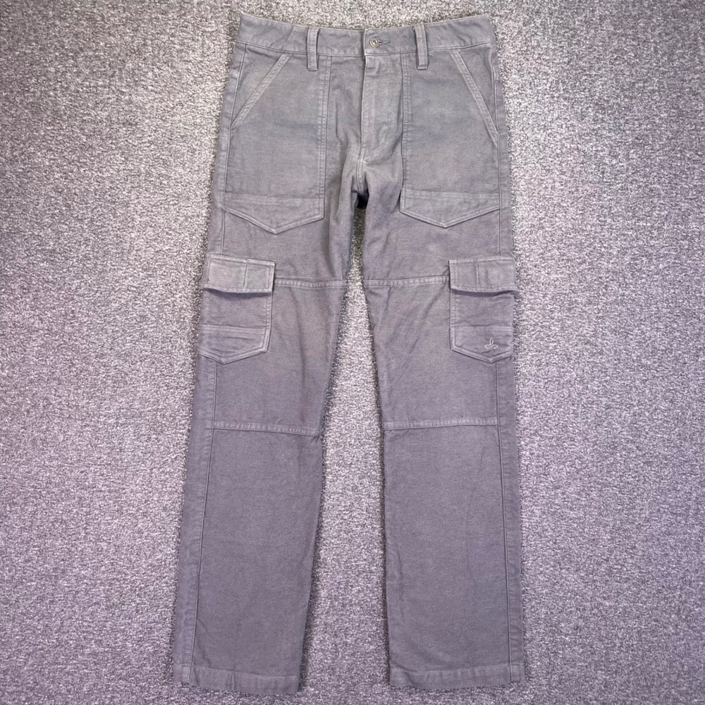 Prana Cargo Pants Mens 32 Grey Gorpcore Outdoor 100% Cotton Straight Cozy Soft